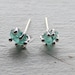 Mini rough apatite enrapture stud earrings - OOAK - organic raw gemstone, natural, aqua watery blue