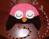 Sleeping Owl Ear Flap Hat - All Sizes