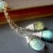Labradorite Trio Necklace on Sterling Silver with Genuine Opal . Wirewrapped Gemstone Briolette . Spellbound