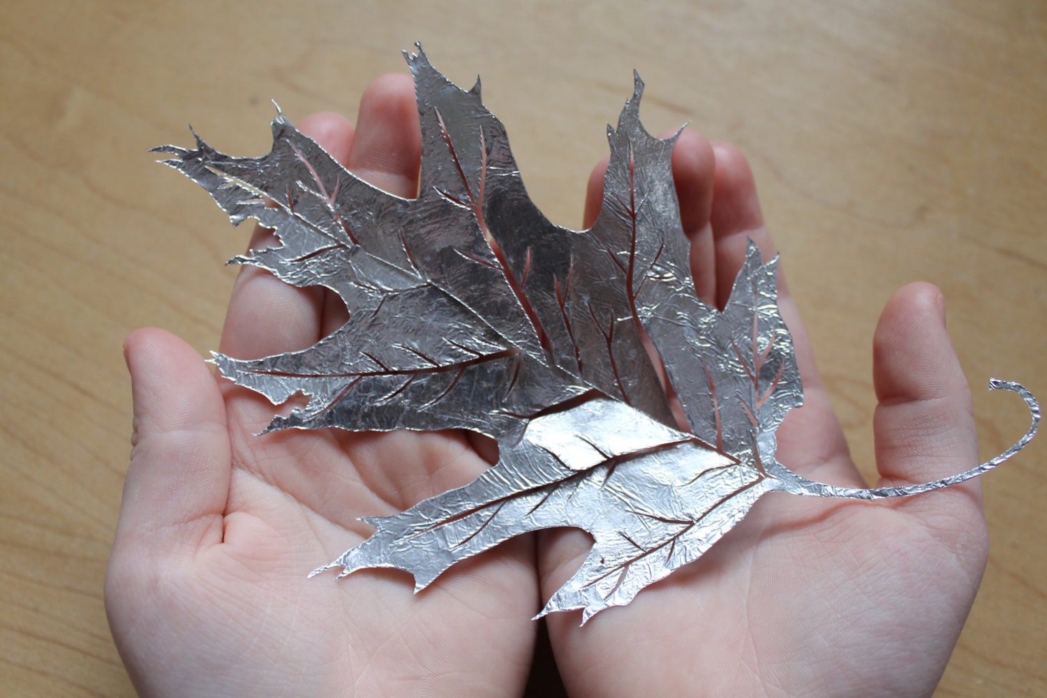 Silver Leaf Silhouette Cutting OAK