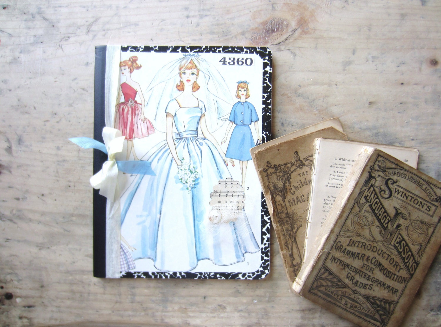 Vintage Barbie Wedding Guest Book or Journal
