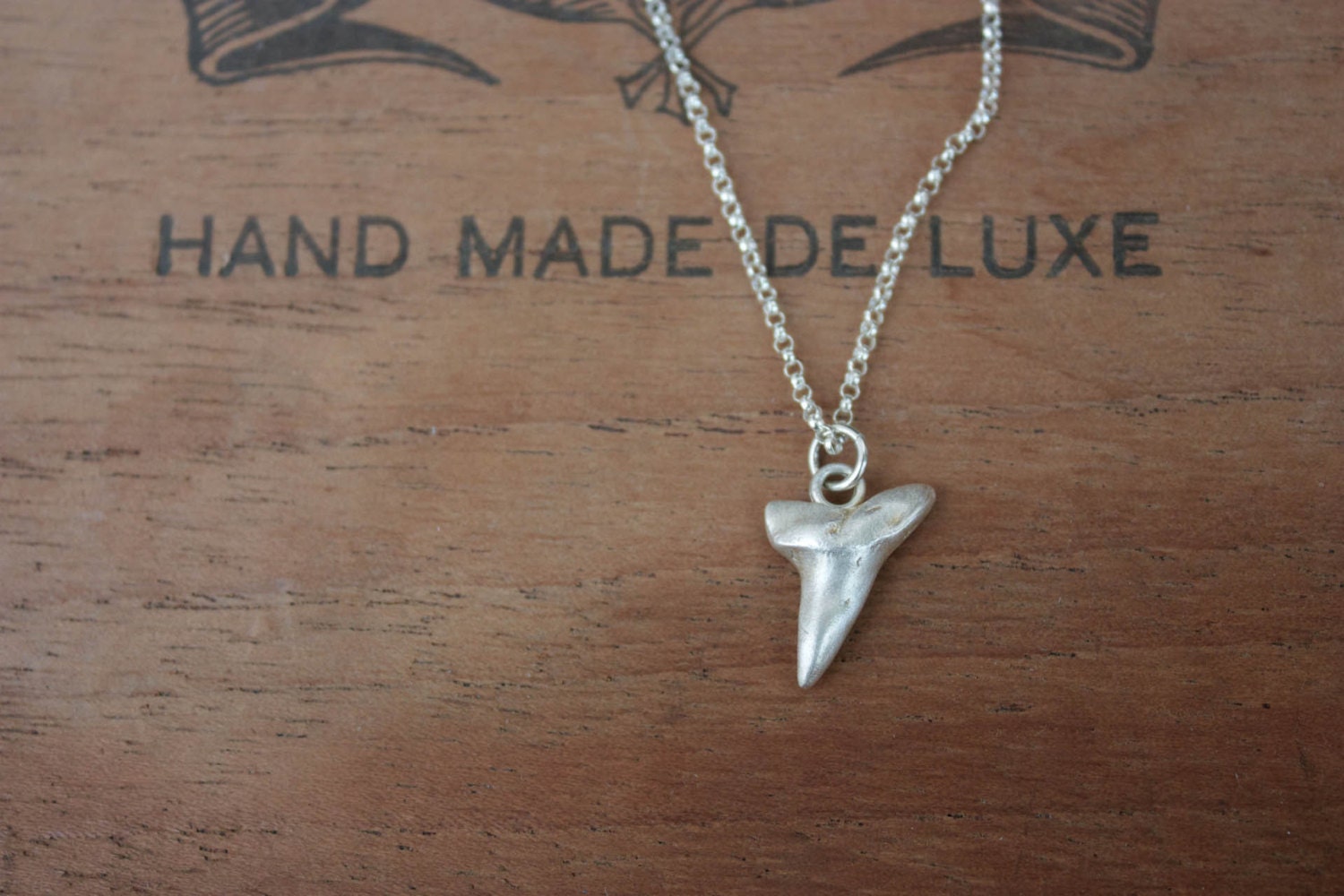 Silver Shark Tooth Pendant // fine silver shark tooth necklace