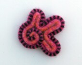 Pink Abstract Brooch Upcycled Wool