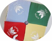 Vintage WWII Military Sister Handkerchiefs w/Insignia Circa 1940's Hankie  Handkerchief