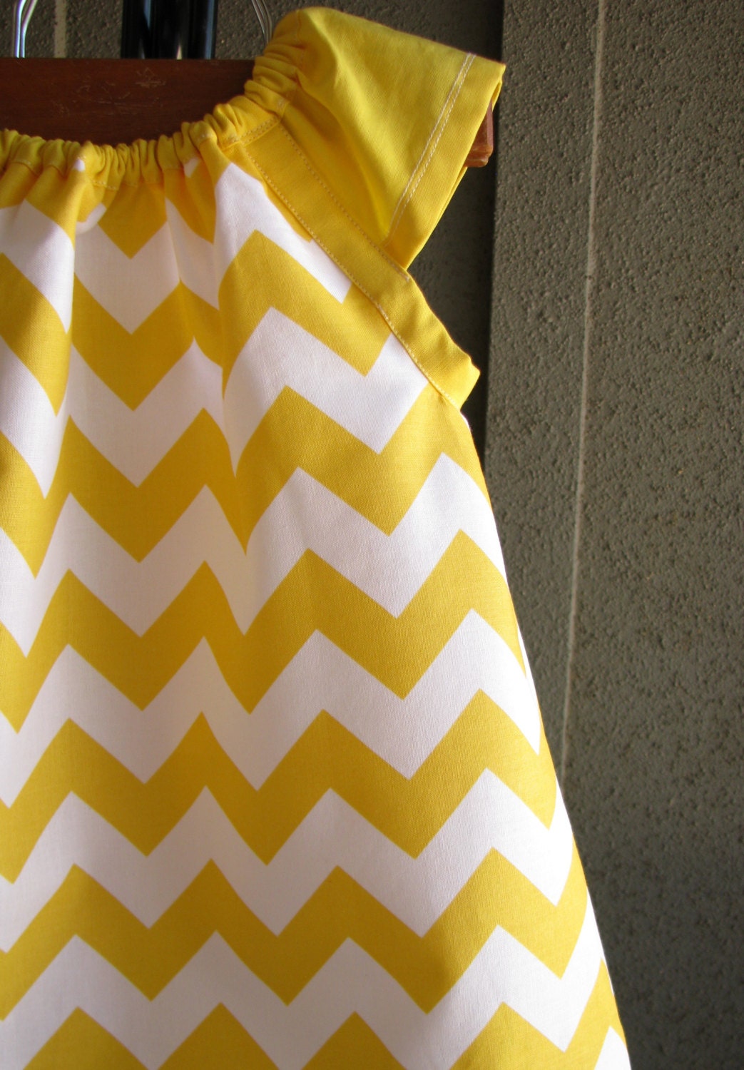 Dress - chevron zigzag yellow white girl baby toddler  0-3, 3-6, 6-12, 12-18, 18-24, 2T, 3T 4T 5T 6 nautical summer