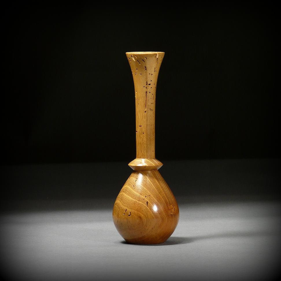 Wooden Vase, Wormy Black Locust Weedpot (WBL93)