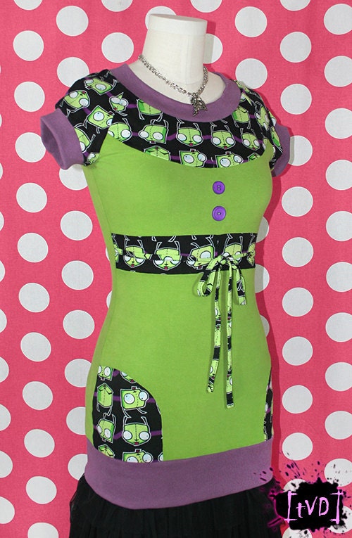 Invader Zim GIR Yoke & Belt Tunic Top DIY