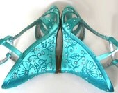 Wedding Shoes Tiffany blue Art Deco rhinestones jeweled wedge