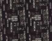Comma quilt or craft fabric  by Zen Chic for Moda- News in Black, 1 yard or by the yard