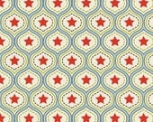 One For The Boys Stars quilt or craft fabric by Zoe Pearn for Riley Blake Designs- Boys Damask in Cream- Fat Quarter