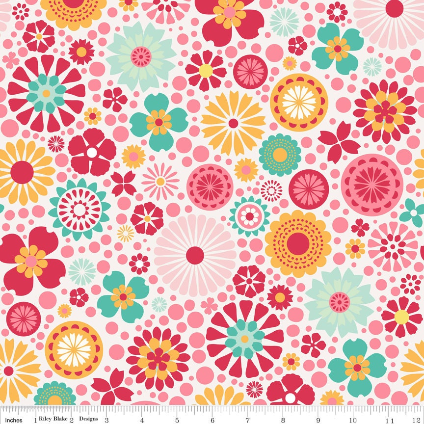 So Happy Together quilt or craft fabric by Riley Blake Designs- Happy Main in Pink- Fat Quarter