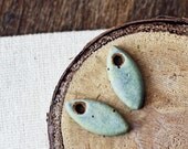Pastel leaves-  tiny ceramic charms