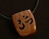 Om - Walnut Wood Pendant with Cord