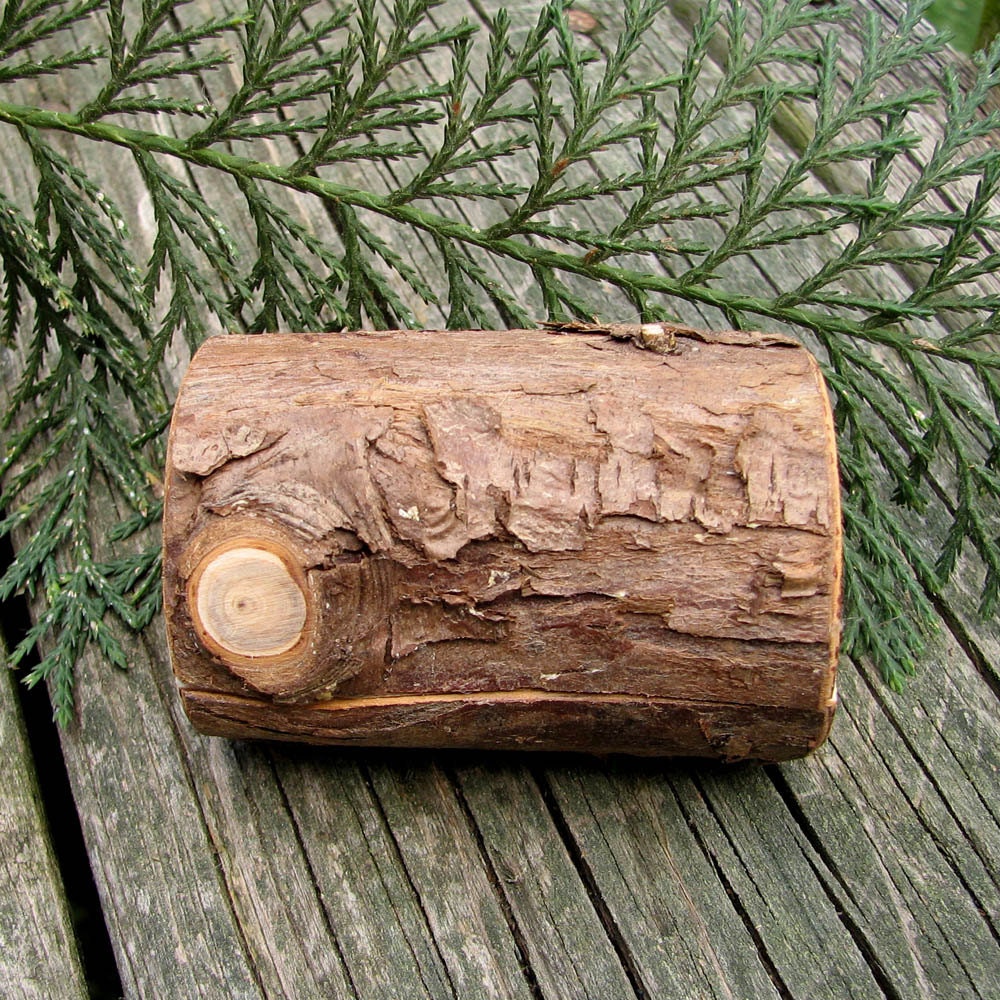 You Are My Chocolate Cake - Miniature Rustic Natural Bark Cypress Log Wooden Box by Tanja Sova