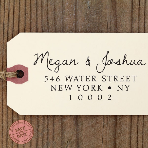 CUSTOM ADDRESS STAMP - new - Eco Friendly & self inking, return address stamp, rsvp address stamp, Etsy Shop Labels "Calligraphy stamp 71"