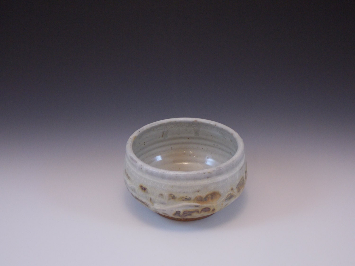 Handmade Pottery Bowl Abstract Designs Creamy Whites, Browns and Porcelain White by Ellison Bay Pottery
