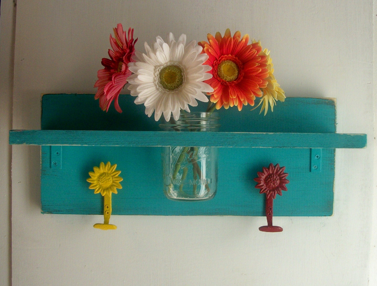 Wild Funky Fun Spring Mason Jar kids Shelf  Rich Colors