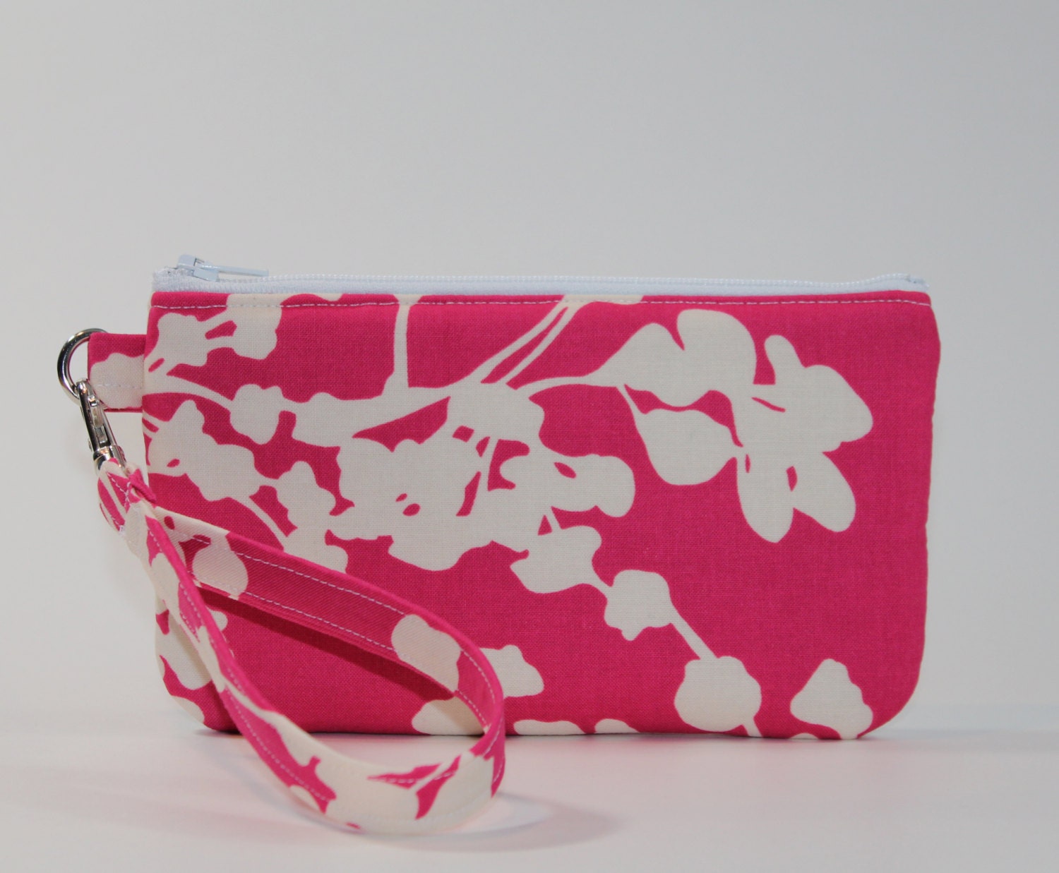 Wristlet / Padded Zipper Pouch - Amy Butler's Pink Coriander