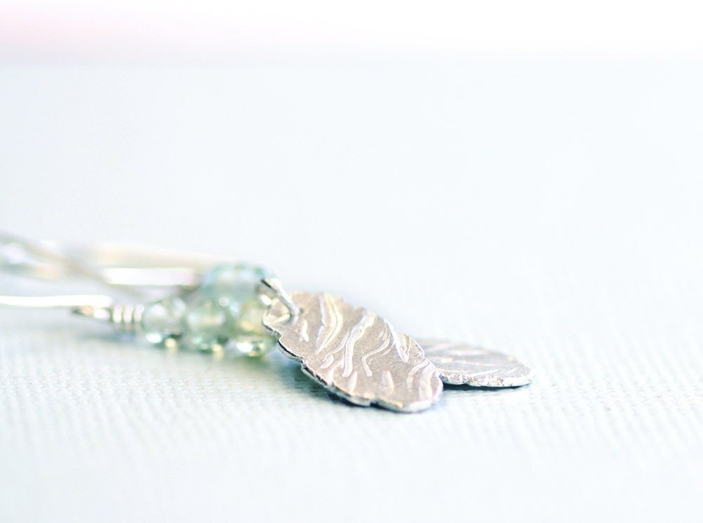 silver aquamarine earrings, fine silver dangles, sterling silver, ariel