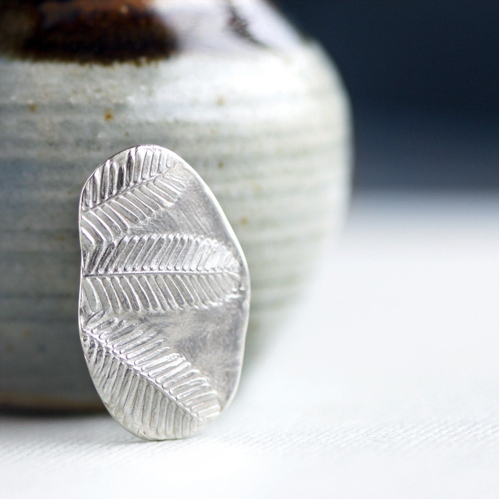 silver leaf pendant, botanical jewellery, fine silver pendant, acacia
