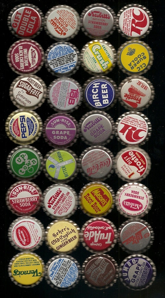 32  Unused Old SODA ,CORKS, BOTTLECAPS Collection