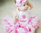 1st Birthday Princess Crown with Number Petti Tutu Set, Party Outfit, Sizes 1yr thru 4yrs