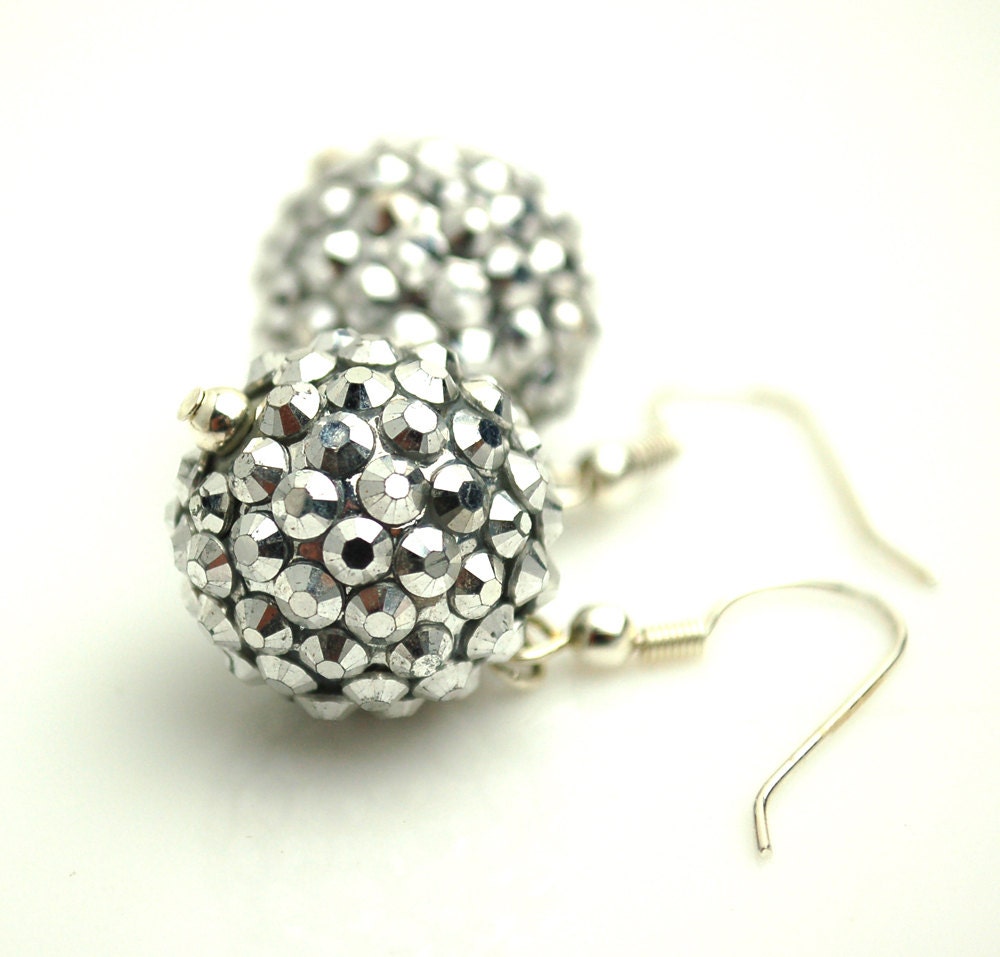 Silver Rhinestone Studded Earrings Buy 3 Get 1 Free