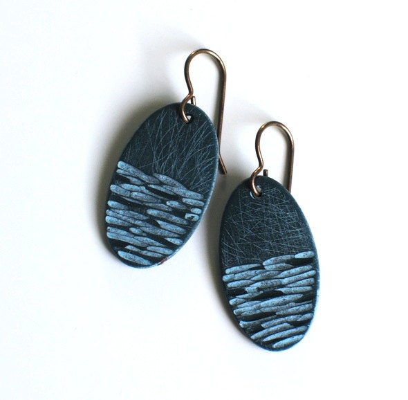 On the Water earrings in teal