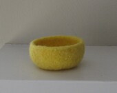 Lemon Yellow Felted Mini- Bowl - In Stock - Ready to Ship