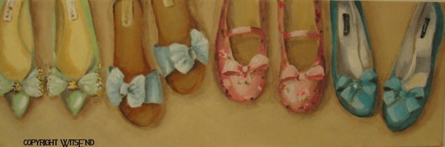 Heels Shoes painting ooak original fashion still life art FREE usa shipping