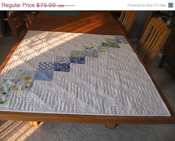 Baby Quilt Sale Modern Two Steps Quilt for Boy Baby or Toddler