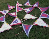pastel Happy birthday banner - hand embroidered - reusable birthday party decoration - little girl - pinkalicious Il_170x135