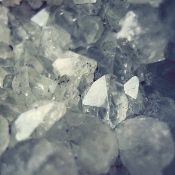 Crystal photograph, mineral cluster, slate blue, gray, nature photography, geology, gem, gemstone, quartz crystal 8x8 - From the Earth