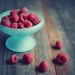 Still life fruit photography - fresh raspberries food photograph - red berries aqua blue - farmhouse rustic kitchen 8x10 - "Raspberries"