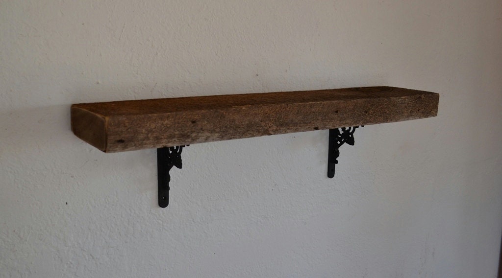 Eco friendly  barnwood wall shelf 27" wide 5" deep 7" tall