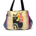 CATS metallic 80s 90s LAUREL BURCH parrots large tote