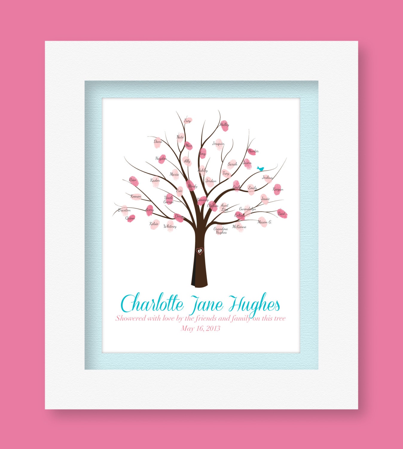 Personalized Baby Guestbook Tree Printable - for Baby Blessings. Baptisms and Showers