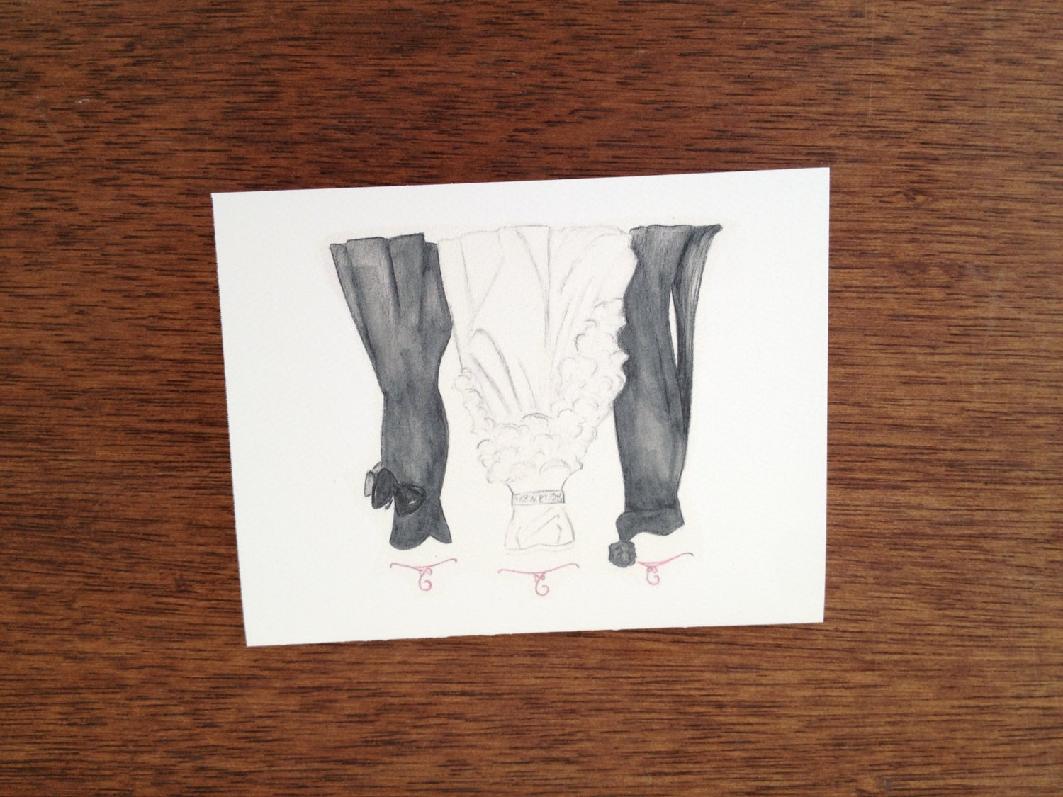 Black Bridal Party Notecard Set -- Custom Available