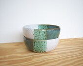 Sea Mist and White Ceramic Soup Bowls - Set of 2