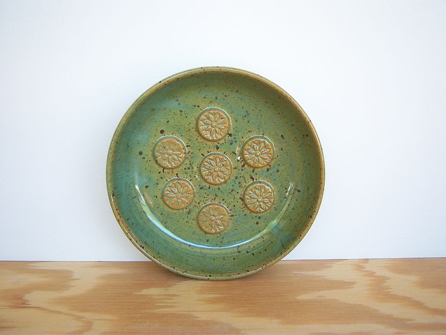 Soap Dish Stoneware Ceramic in Spring Green Glaze