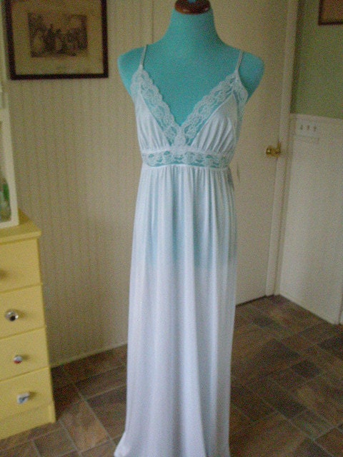 Vintage Light Powder Blue Nightgown--NEW--Never Worn--Original Tags