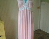 Vintage 50s Lorraine Pink Nightgown -- NEW-- Never Worn-- Plus Size
