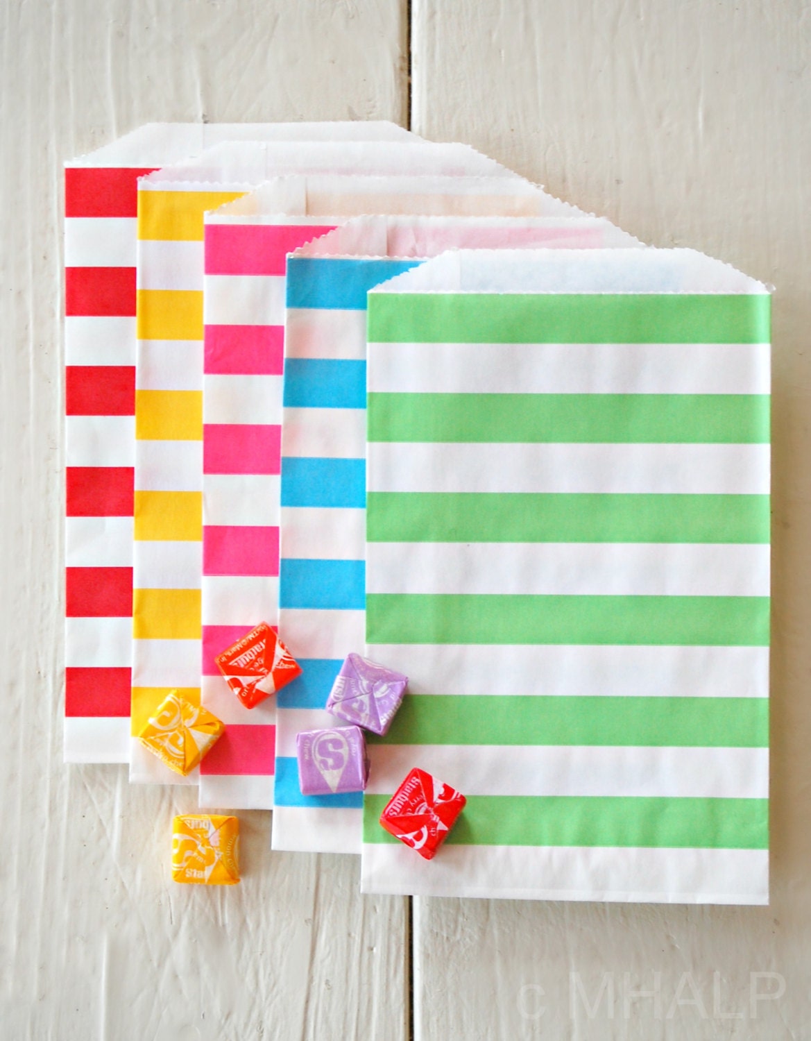 Great Parties - Sweet STRIPE Favor Bags SET OF 12 from Mary Had a Little Party