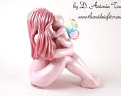 You Send Me Butterflies - Mother and Baby with Butterfly Wings sculpture - made to order