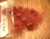 Auburn Red Curly Crepe Wool Doll Hair