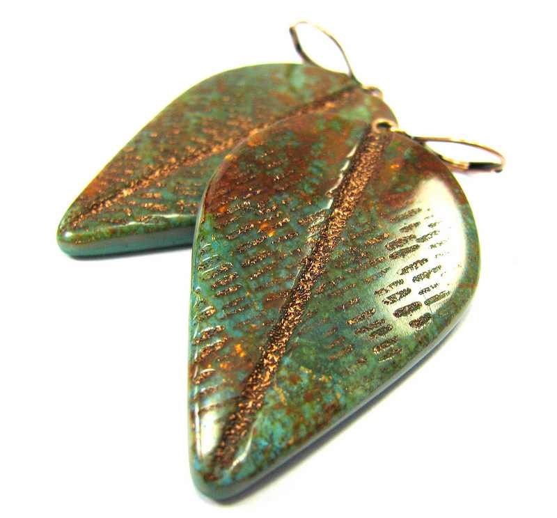 Fabulous Faux Collection - Faux Carico Lake Turquoise Polymer Clay Earrings - Arrowhead