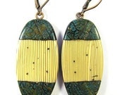 Fabulous Faux Collection - Zig Zag Mosaic and Faux Bone Polymer Clay Earrings