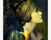 Portrait, Woman Portrait, Photograph, Vintage Photograph, Giclee Archival Print, Photomontage, Collage, Painted Photographs, Home Decor