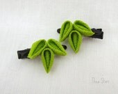 Kanzashi Hair Clips - Mini Bamboo Leaves