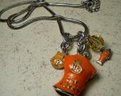 Orange Cat Lover Necklace, Cat Necklace, Pet Jewelry, Cat Lover T Shirt Necklace, Statement Jewelry, Animal Fashion
